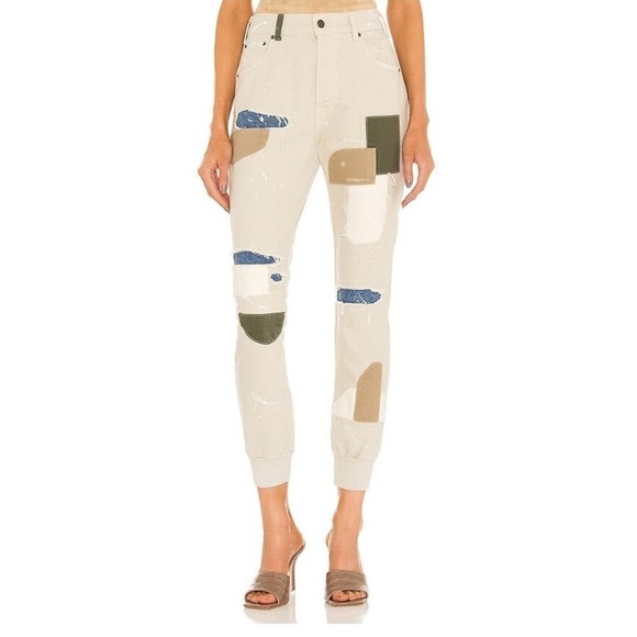 SER.O.YA CARGO JOGGER Pants Denim Jeans Women’s Size 25 in Cario Patch